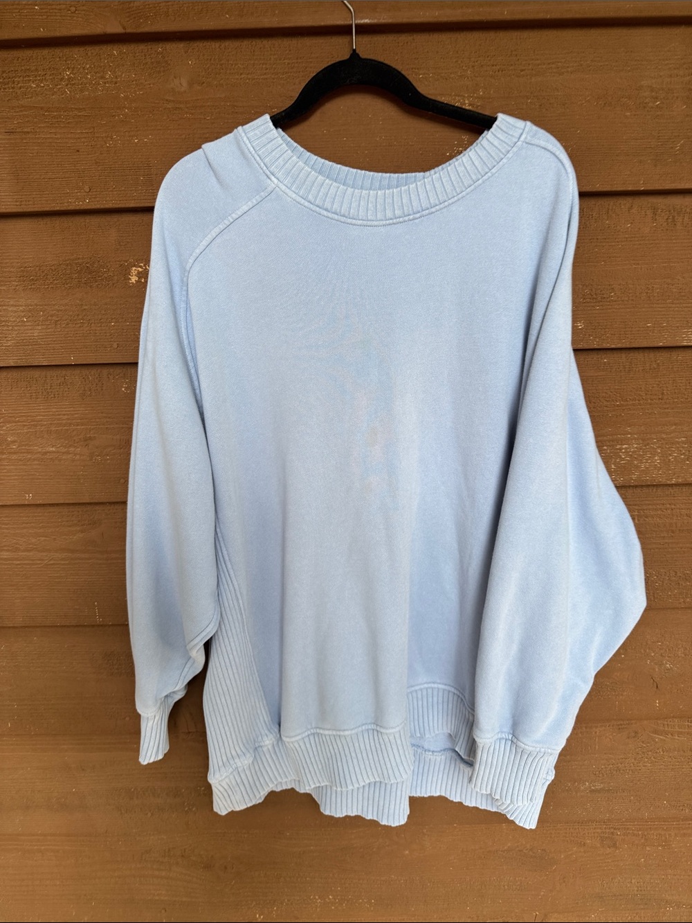 aerie Pale Blue Sandwashed Crewneck Sweatshirt size 2X